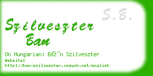 szilveszter ban business card